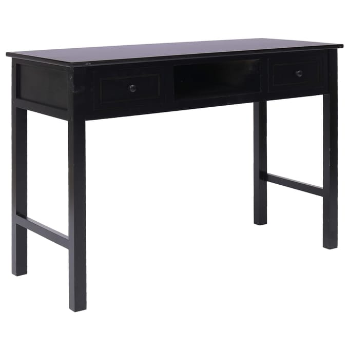 vidaXL - Schrijftafel - 110x45x76 - cm - hout - zwart