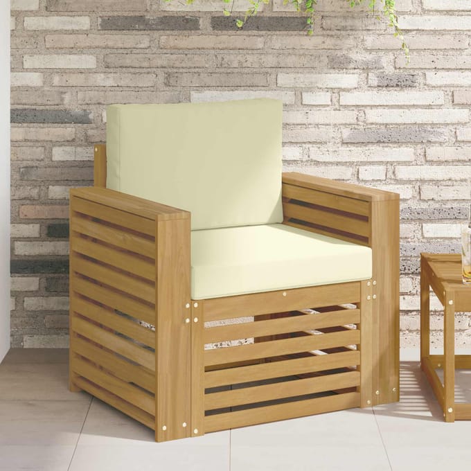 vidaXL - Buiten - bank - set - Polyester - Wit