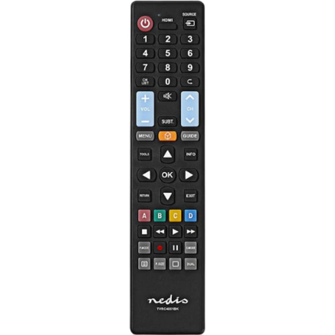 Nedis TVRC4051BK Reserve-afstandsbediening Voorgeprogrammeerd Bediening 5 Apparaten
