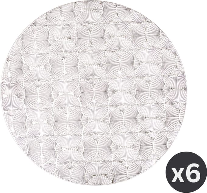 Placemat CAPELINNI rond, SET/6, dia 38 cm, zilver