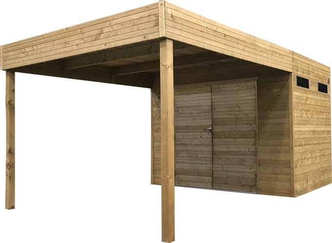 Solid Superia-cube Lanzara Tuinhuis - Vuren - Geïmpregneerd - 298,8x547,8cm