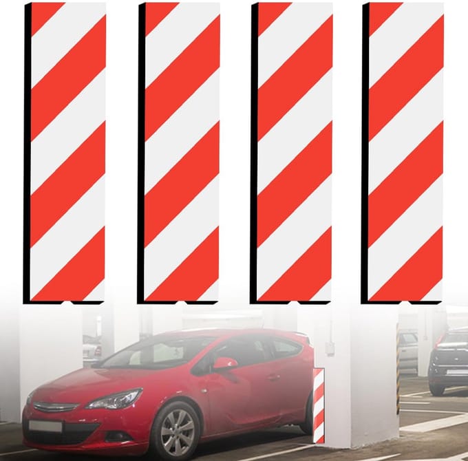 4 Stuks Schuimrubberen Randbeschermers Garage Wand Hoek Zelfklevend Rood/Wit