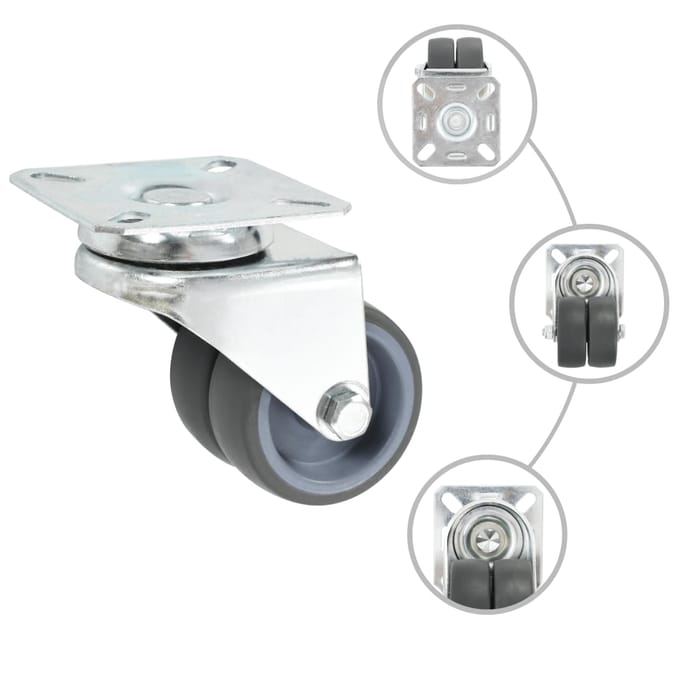 vidaXL - 16 - st - Zwenkwielen - dubbel - 50 - mm