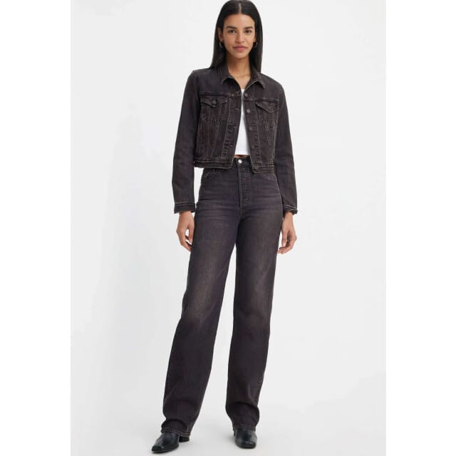 Levi's Ribcage Full Length Static Noise Overloa Maat: W25L32 | Straight Jeans Outlet | Dames | Zwart