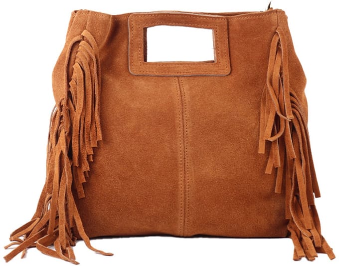 Giuliano lederen schodertas Odette - Suede - Made in Italy - Cognac