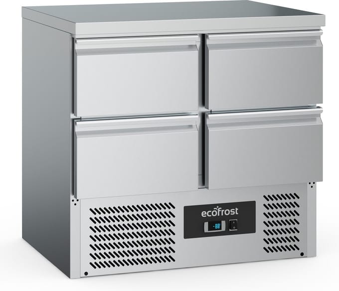 Ecofrost Koelwerkbank - 220L - 4 Laden - +2°C/+8°C - Statisch + Ventilator - 900x700x876mm