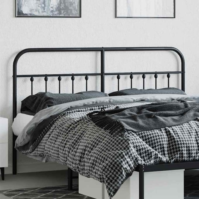 vidaXL - Vervangend - hoofdbord - metaal - zwart - 160 - cm