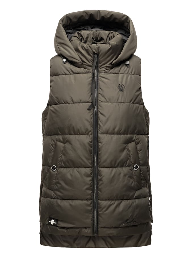 Marikoo dames gewatteerd vest – Zarinaa, licht met afneembare capuchon