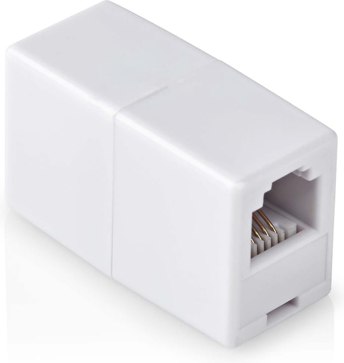 Telefoon Koppelstuk - RJ11 - Female 6p4c - Wit - Allteq