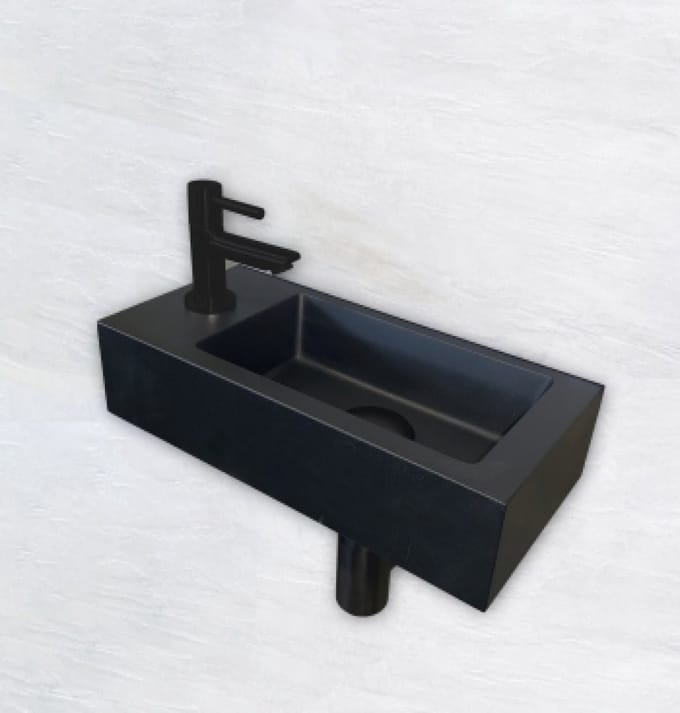 Sanifun wastafel set Nero B 360 x 180 x 90 L