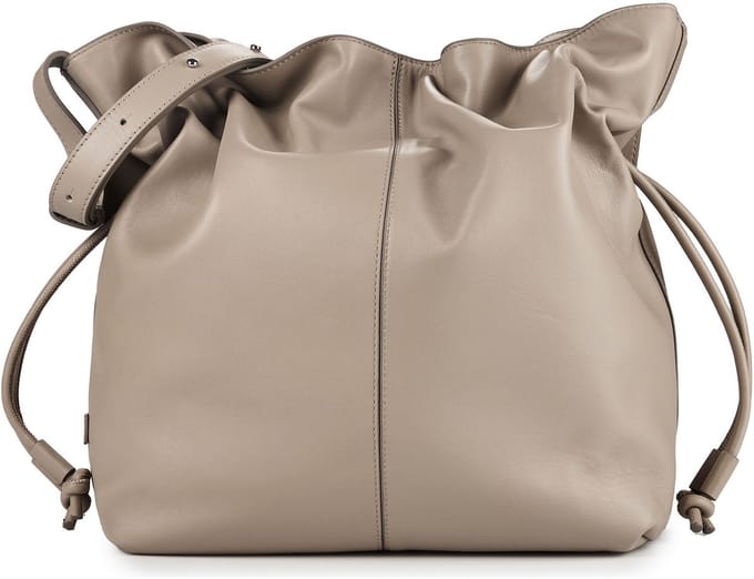 Marc O'Polo Leren schoudertas Sienna Hobo Bag Earthy Taupe