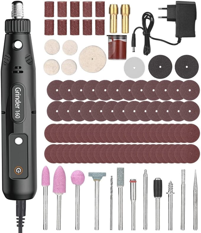 Multi-functionele Rotary Tool Set met 104 accessoires en 5 snelheden