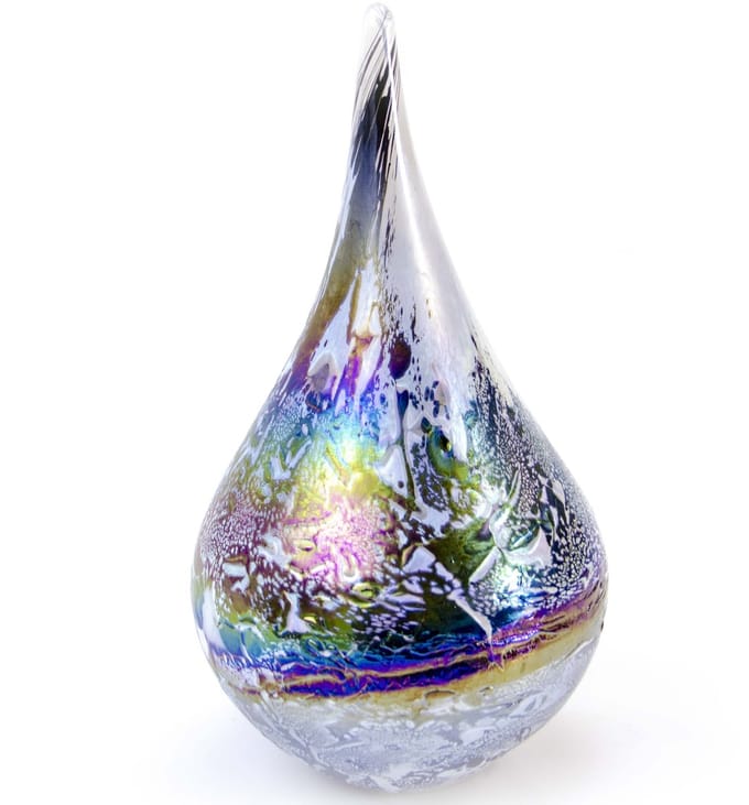 Loranto - Urnen - Mini Urn Zilver - Druppel - Glazen Urn - Voor thuis