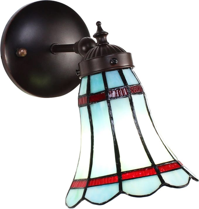 Lumilamp Wandlamp Tiffany 17x12x23 cm Blauw Rood Glas