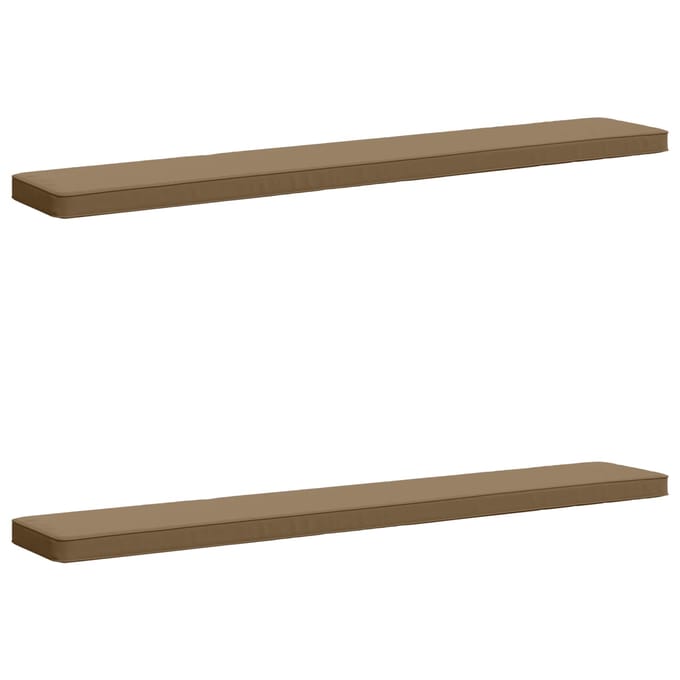vidaXL - 2-delige - Bankkussens - VUGHT - 2 - pcs - 100% - Polyester - Taupe