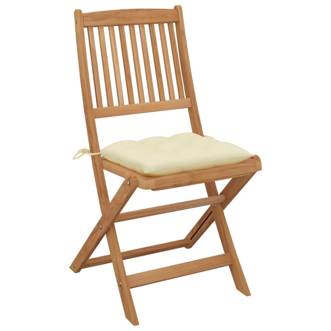 vidaXL - Inklapbare - stoelen - 8 - st - met - kussens - massief - acaciahout