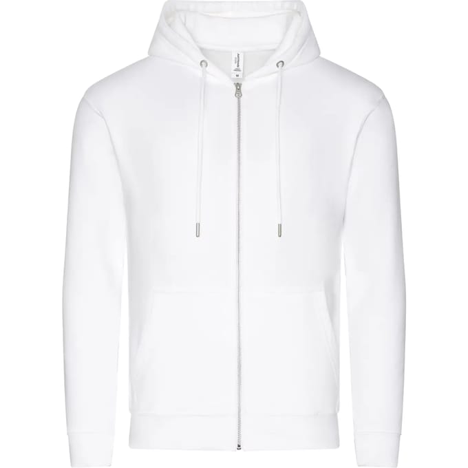 Organic Hoodie met rits en capuchon Arctic White - L