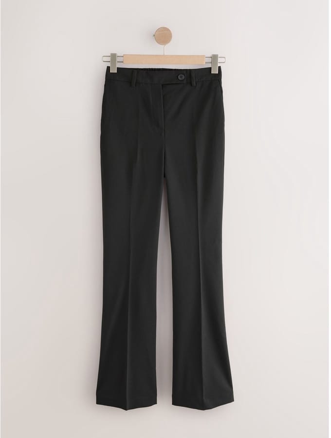 Next - Dames - Modieus gesneden bootcut petite broek met wol - Petite - Zwart