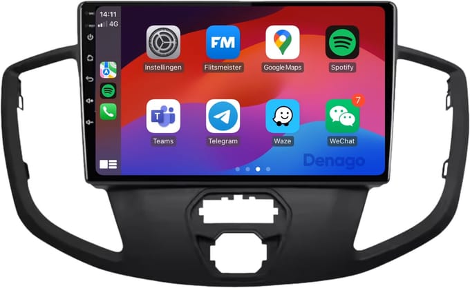CarPlay autoradio geschikt voor Ford Transit (2014–2021) | 9 inch | Android 16 | Draadloos Apple CarPlay & Android Auto | 2GB + 32GB | QuadCore processor | Denago DNG-A62 | 2025 model | 2014 2015 2016 2017 2018 2019 2020 2021 | Bluetooth & Wifi