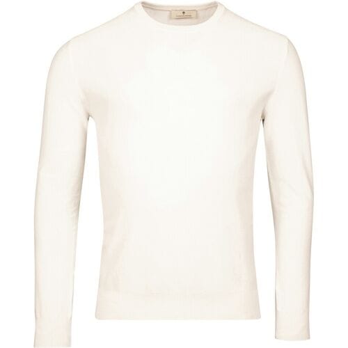 Thomas Maine Trui Crew Neck Piqué Structure Knit Garment Dye Ecru / male