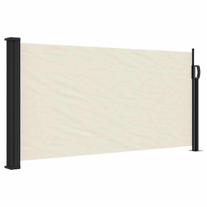 vidaXL - Windscherm - uittrekbaar - 100x300 - cm - crèmekleurig