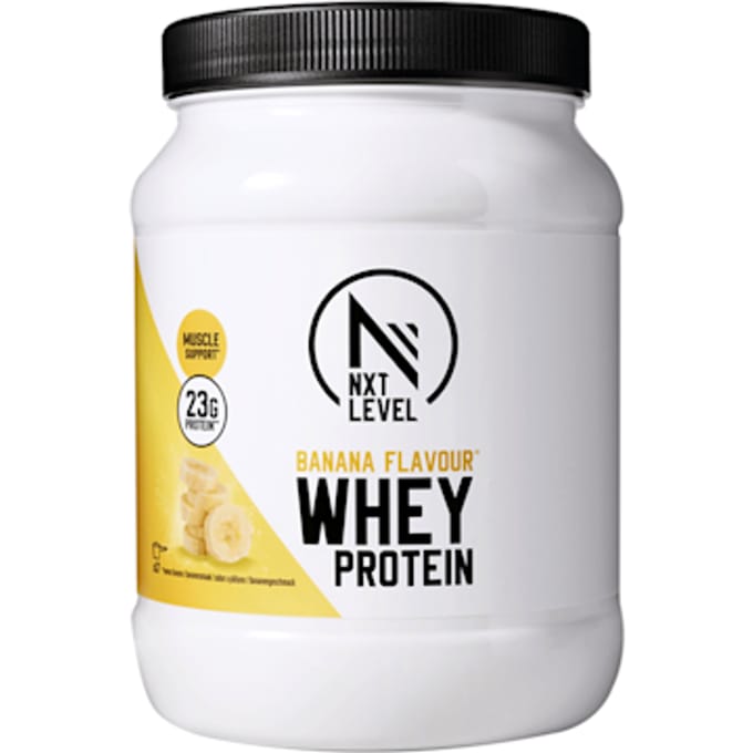 NXT Level® Whey Protein Powder - Eiwitpoeder met BCAA - Proteïne Poeder - Eiwitten - Voor Eiwit Shake- 17 Eiwitshakes - Banaan 500g