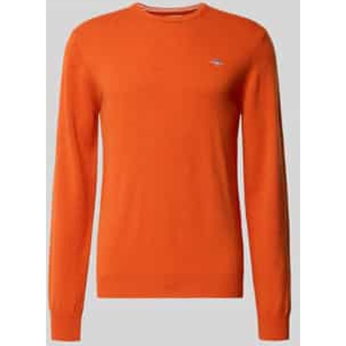 Gebreide pullover van zuivere lamswol met ribboorden
