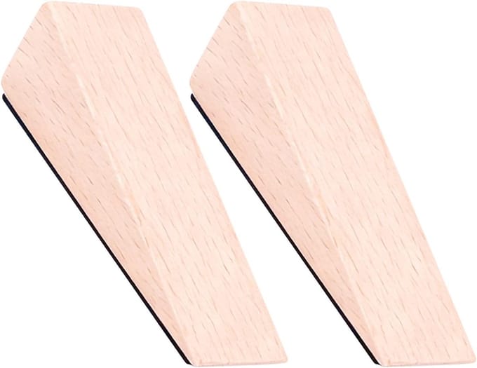 Houten Deurstopper - Deurwig Deurblok - Deuren Open Houden - Massief Houten Constructie - 9x2.9x2.8cm - Beige