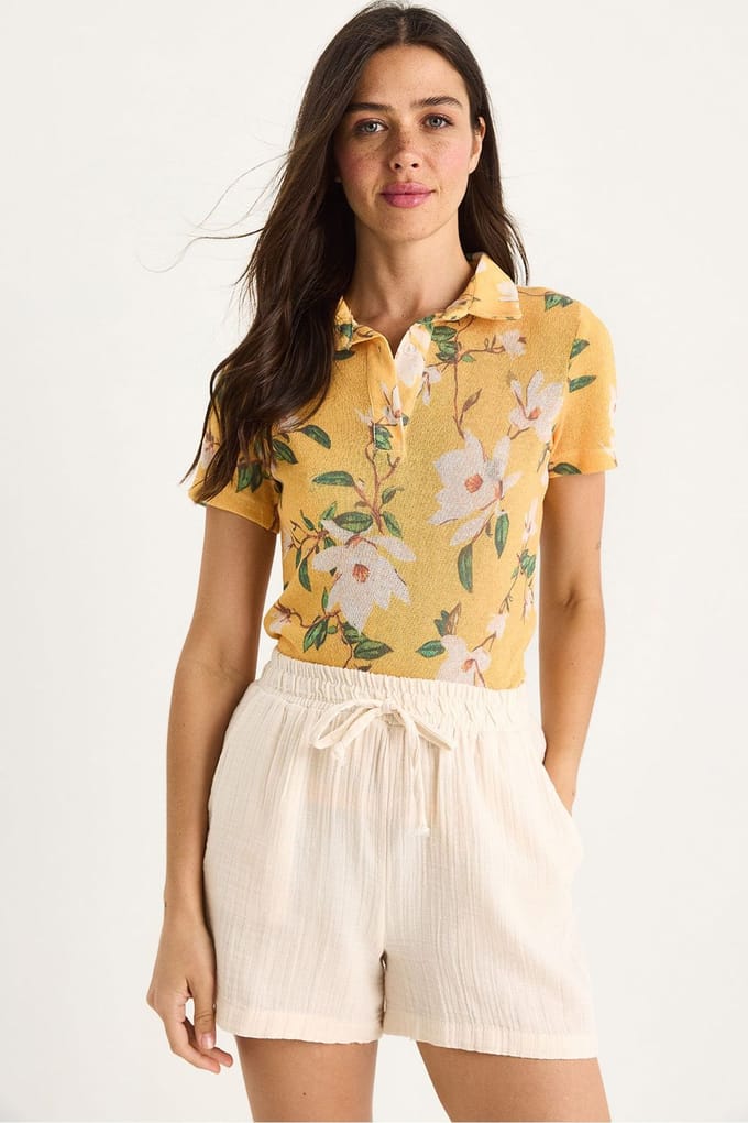Blouse met Bloemmotief Polo-Shirt