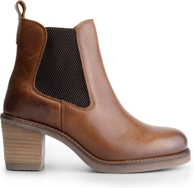 Travelin' Ivry - Dames enkellaars - 100% leer - Chelsea boots - Cognac