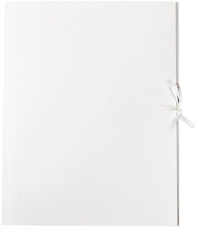 Barbara LUX A4 Kartonnen Map met Lint - Wit, 250 g/m²