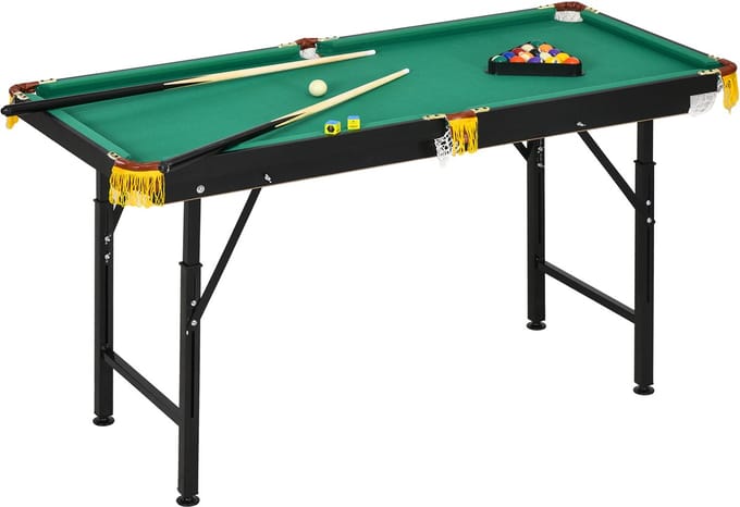SPORTNOW-Billardtisch-MDF, Stahl-140L x 63B x 55-75H cm-Grün