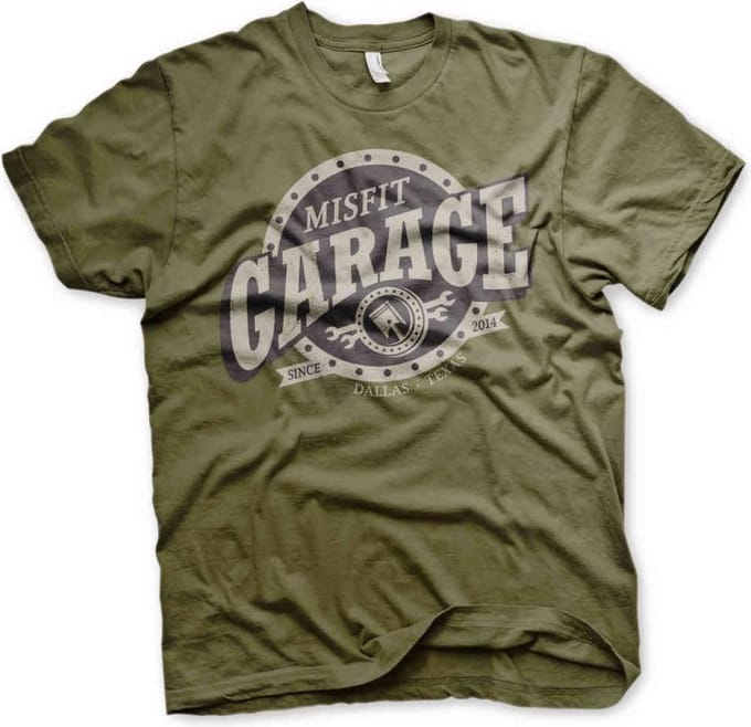 Misfit Garage Heren Tshirt -S- Piston Sign Groen