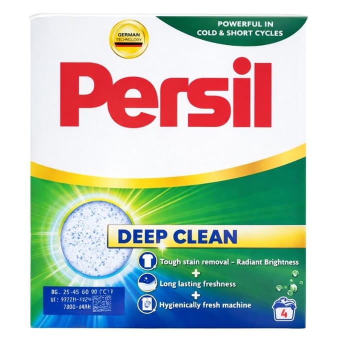 Poudre à laver Persil Deep Clean pour textiles blancs 220g (4 Lavages)