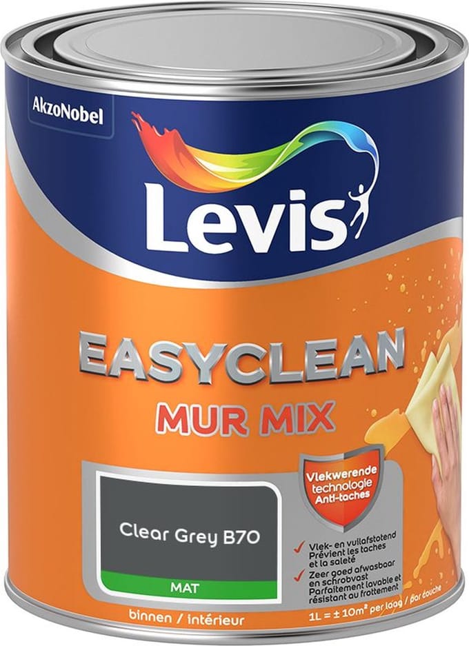 Levis - Easyclean Mur Mat Mix - Clear Grey B70 - Mengverf - 1 L