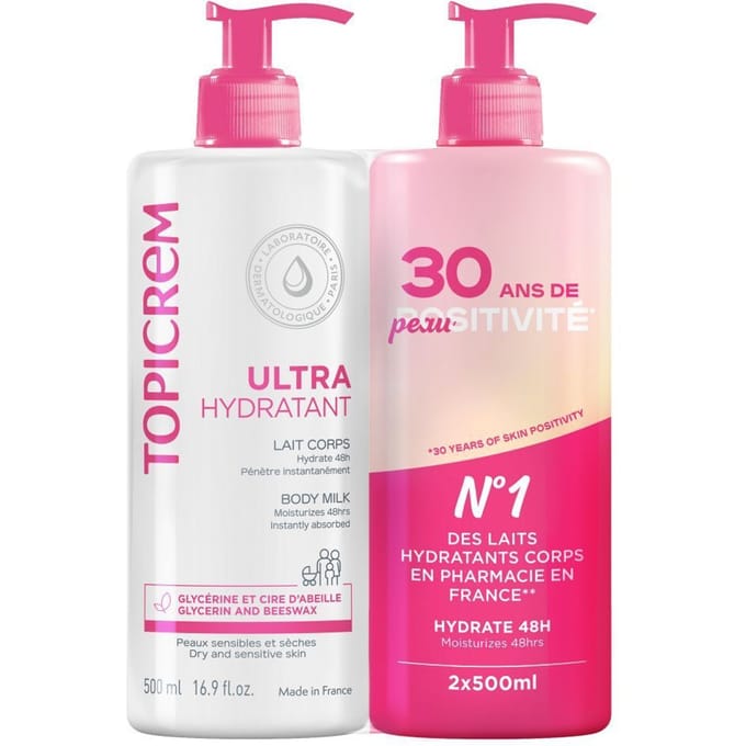 Topicrem Ultra Hydraterende Bodymilk DUO 2x500 Melk