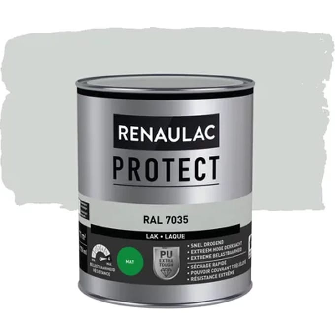 Renaulac Lak Protect - Mat - Lichtgrijs Ral 7035 - 750ml