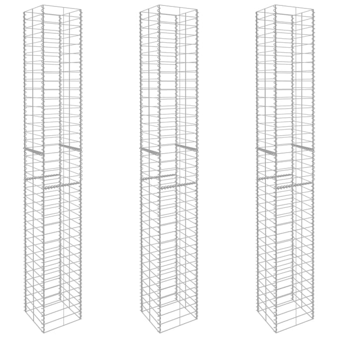 vidaXL - Schanskorven - 3 - st - 25x25x197 - cm - gegalvaniseerd - staal