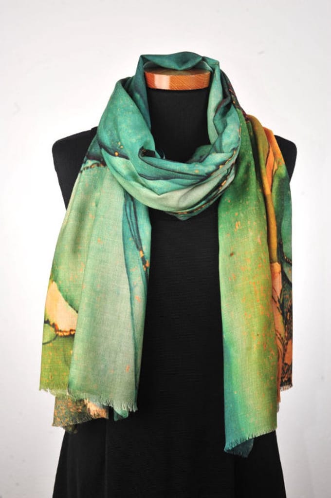 Cashmere sjaal Green - Luxe sjaal - 75 x 200 cm