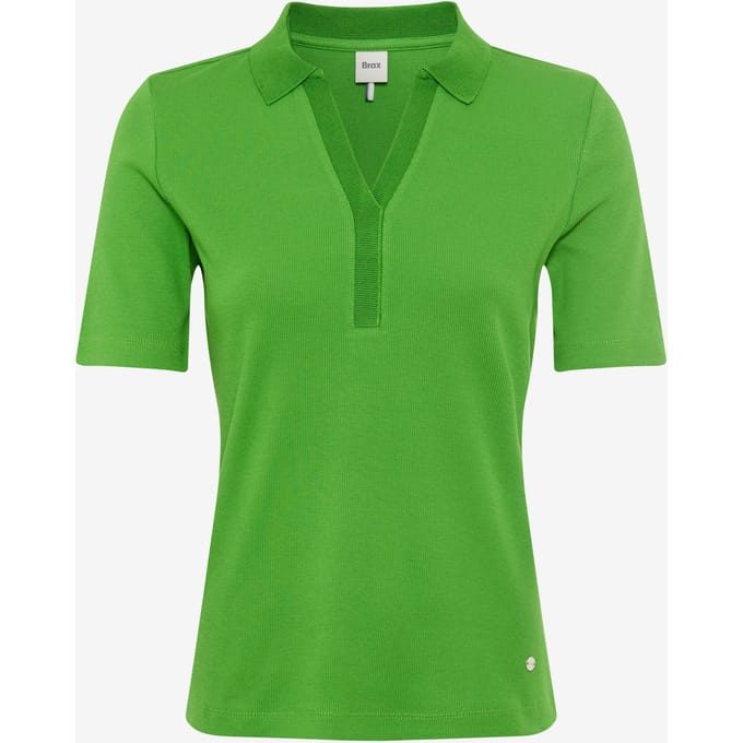Brax Dames Poloshirt  Style CLEO S leaf green, groen, maat 36