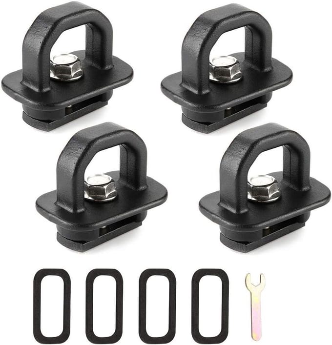 Set van 4 Universele Vastzetringen voor Laadbakken en Trailers - Aluminiumlegering
