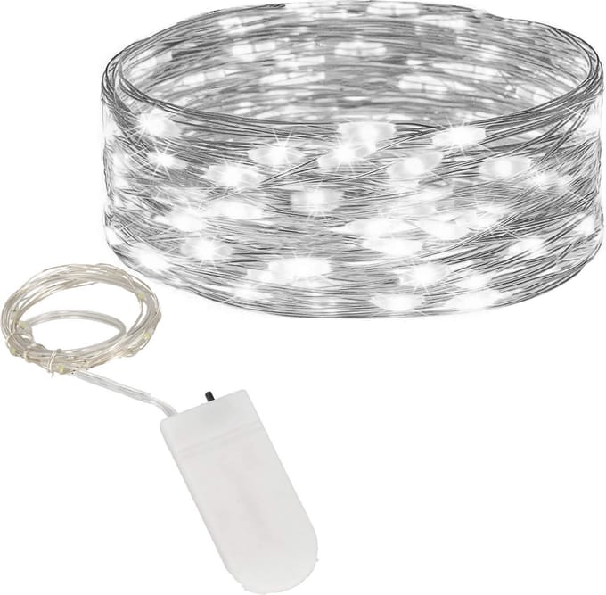 Springos Kerstboomverlichting | Met 10 LED Lampjes | 1 M | Koel Wit
