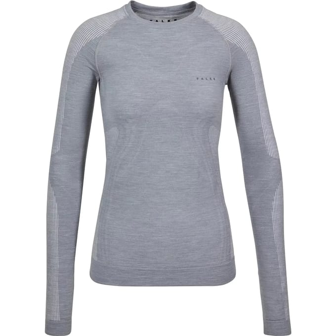 FALKE Wool-Tech Light warme en koude temperatur wol functioneel materiaal Top van onderlaag dames grijs - maat L