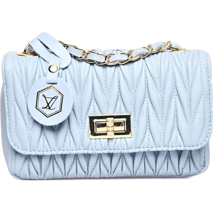Luisa Vannini Turquoise Rundleer Tas