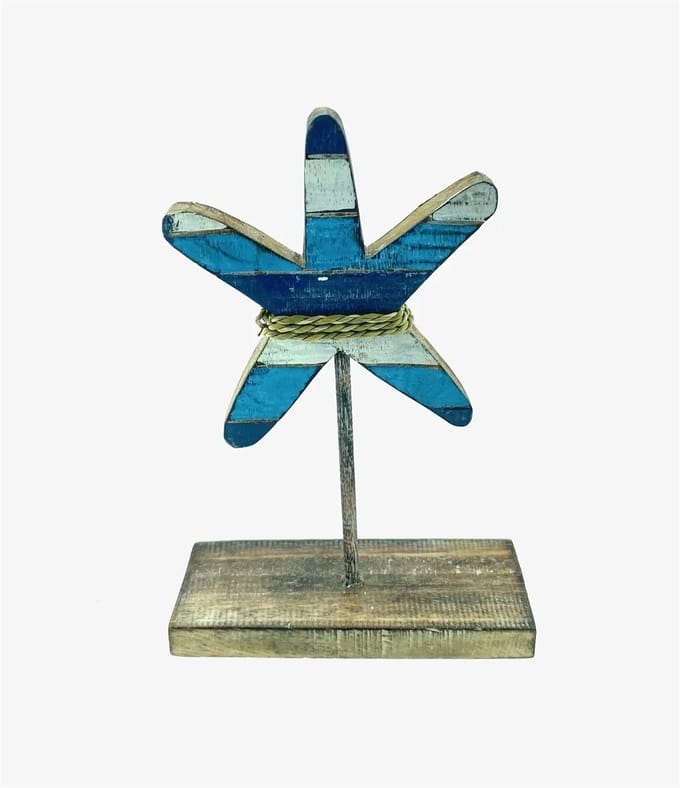 Ornament Ake Zeester blauw/wit