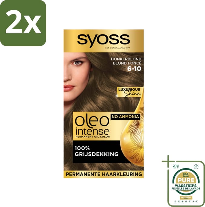 Syoss Oleo Intense - Haarverf - 6-10 - Donkerblond - 115ml x 2
