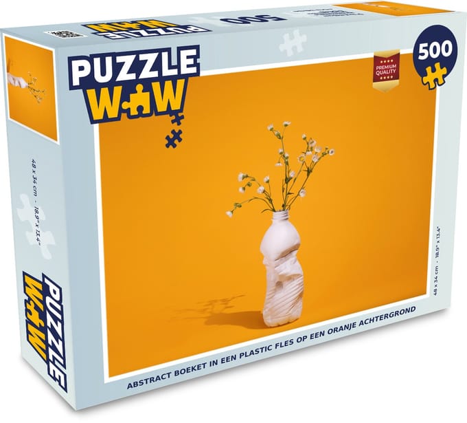 Puzzel Fles - Boeket - Geel - Legpuzzel - Puzzel 500 stukjes