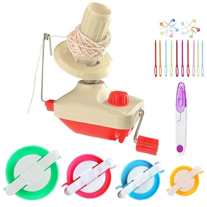 Huishoudelijke Desktop Wol Winder Tool Kit Garen Ball Winder Draagbare Swift Ball Winder Gemakkelijk veelkleurig