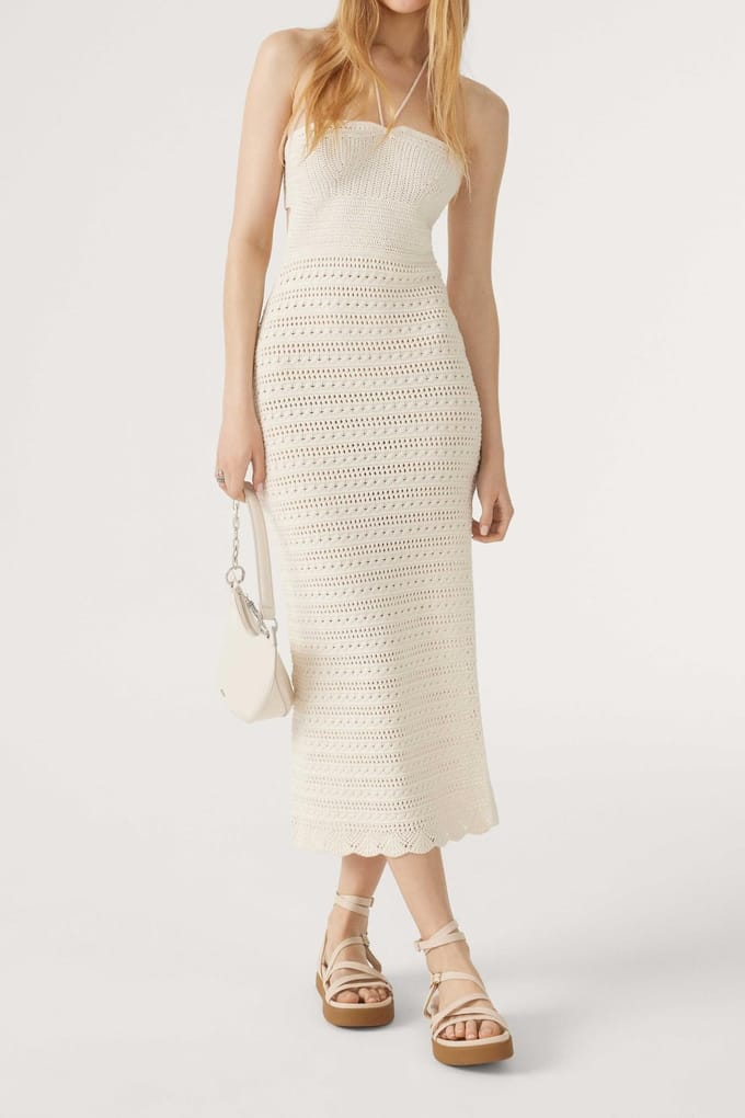 BA&SH Robe Calune Ecru Taglia: L | Abiti Midi Outlet | Donna | Marrone