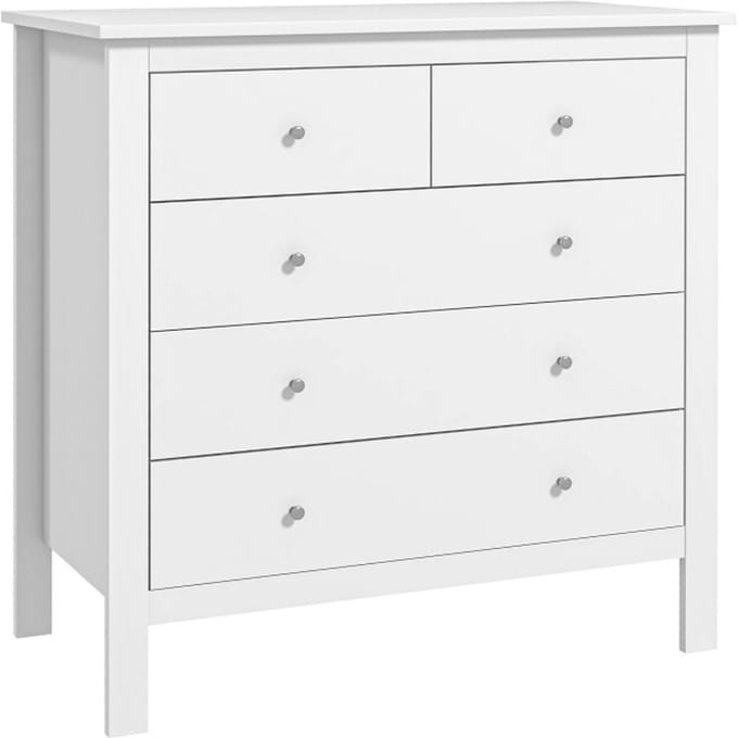 4goodz Ladenkast Greeploos met 5 Laden 33x55x100 cm - Wit